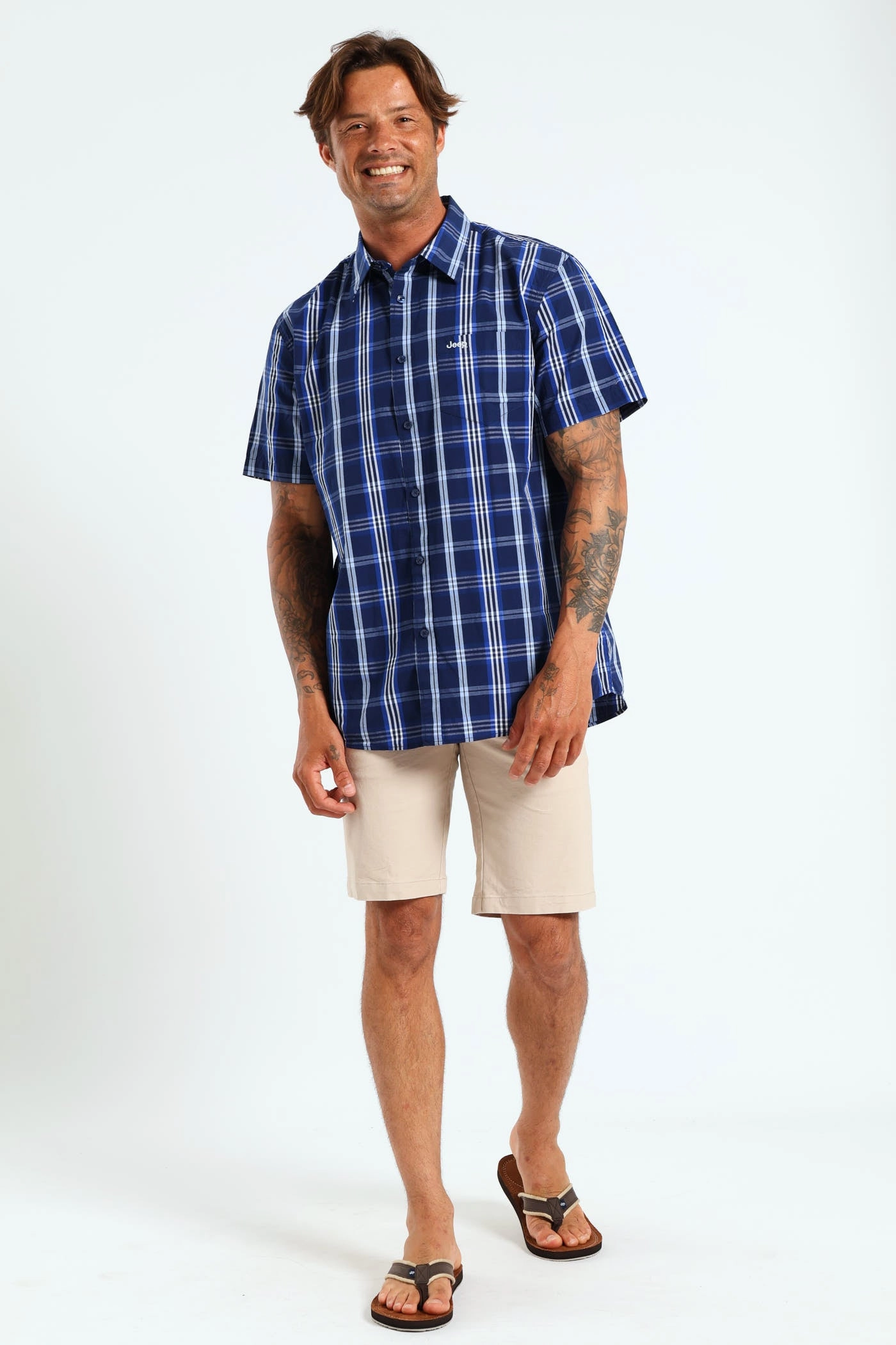 Casual Yarn Dye Check Shirt - Navy Fashion museums Seasonal wear