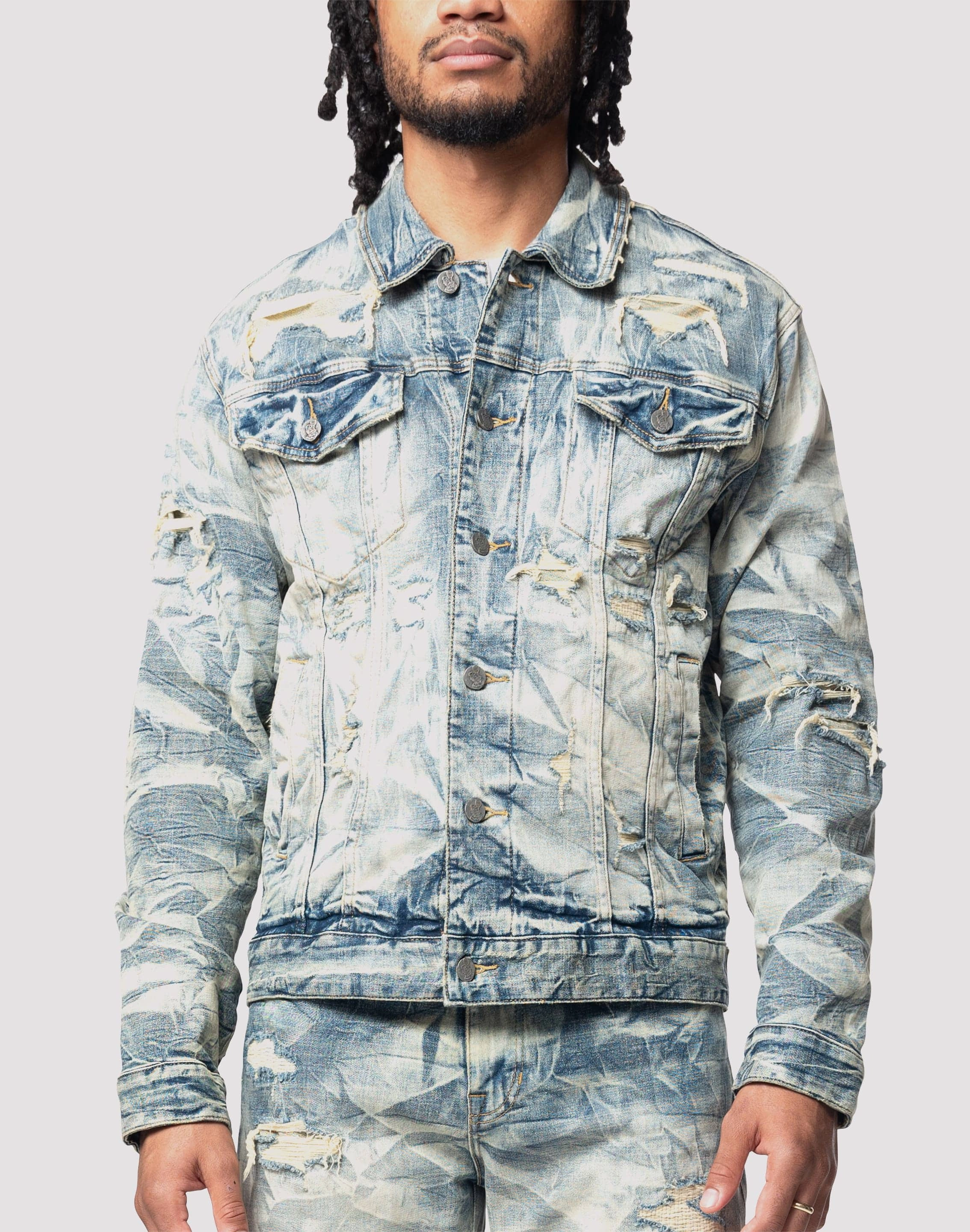 Grindhouse Lightning Effect Denim Jacket Fashion on sale Fashionable goods