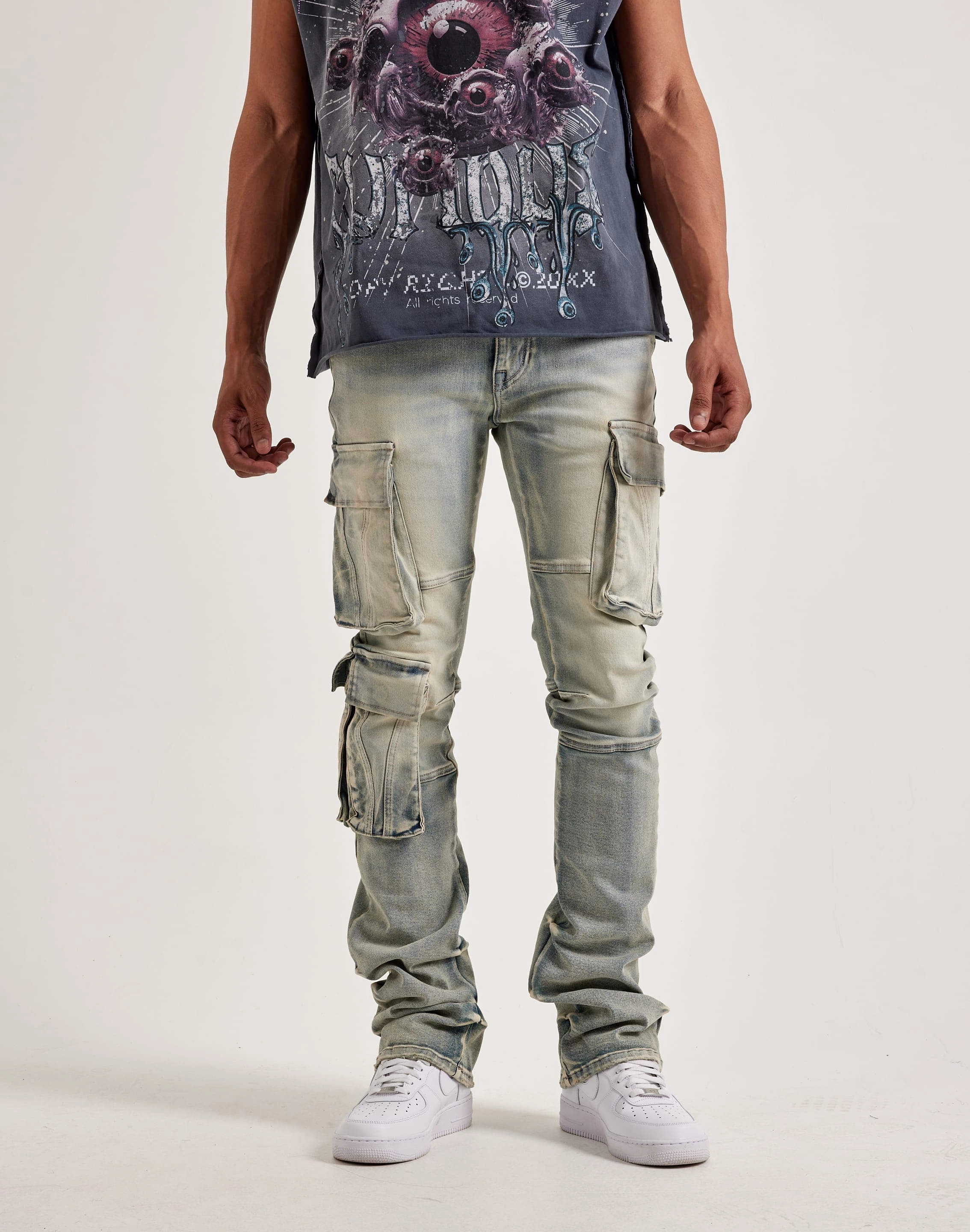 Smoke Rise Utility Pocket Cargo Jeans Fashion sizes Fashion rental
