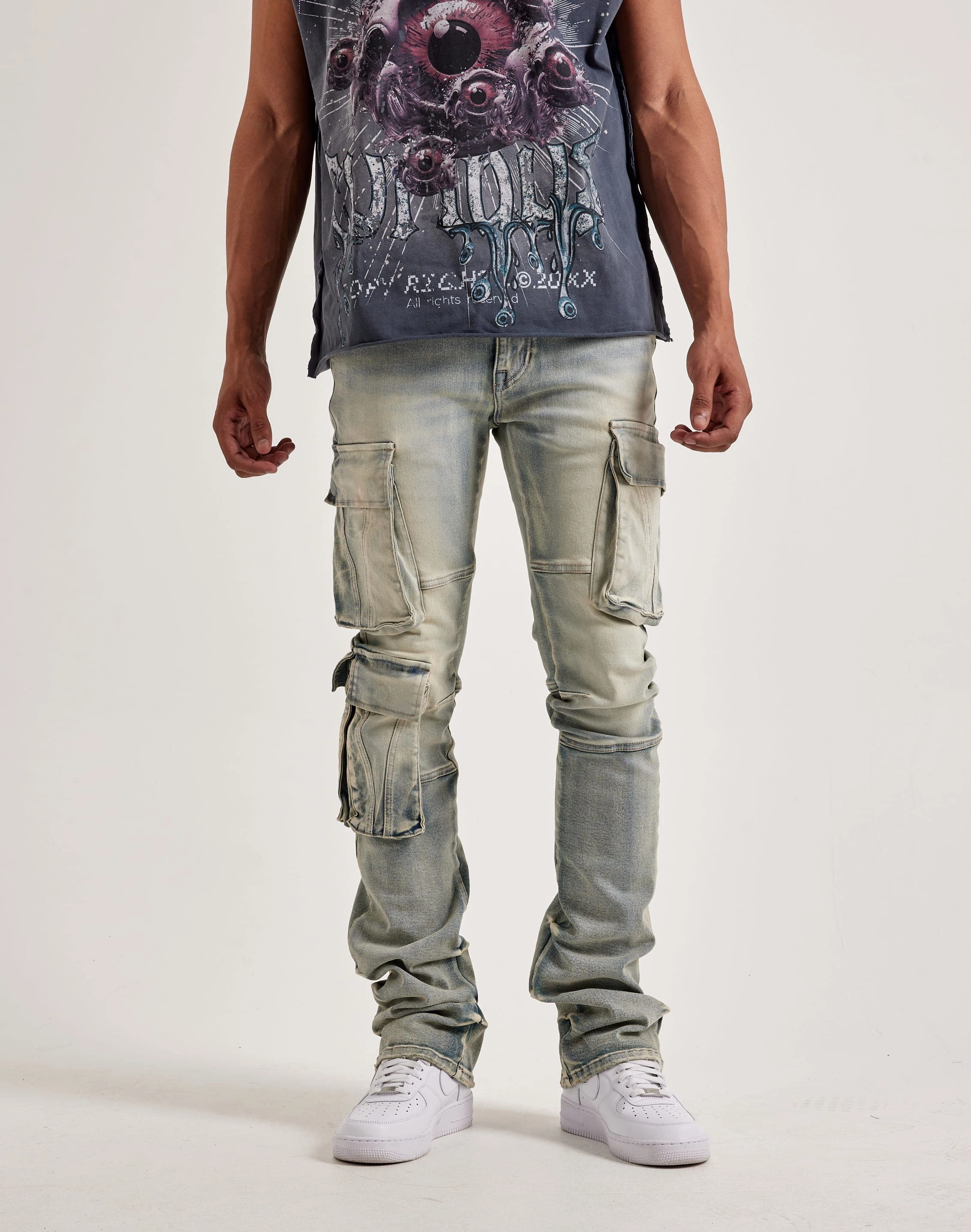 Designer fashion items Smoke Rise Utility Pocket Cargo Jeans Fashion for all body types
