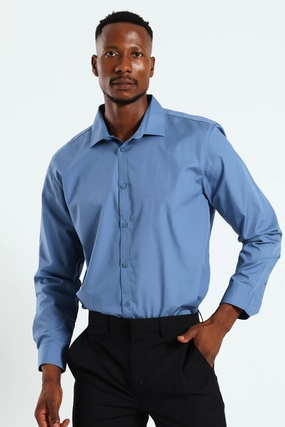 Fashion history Easy Care Shirt - Mid Blue Lace - detailed fashion
