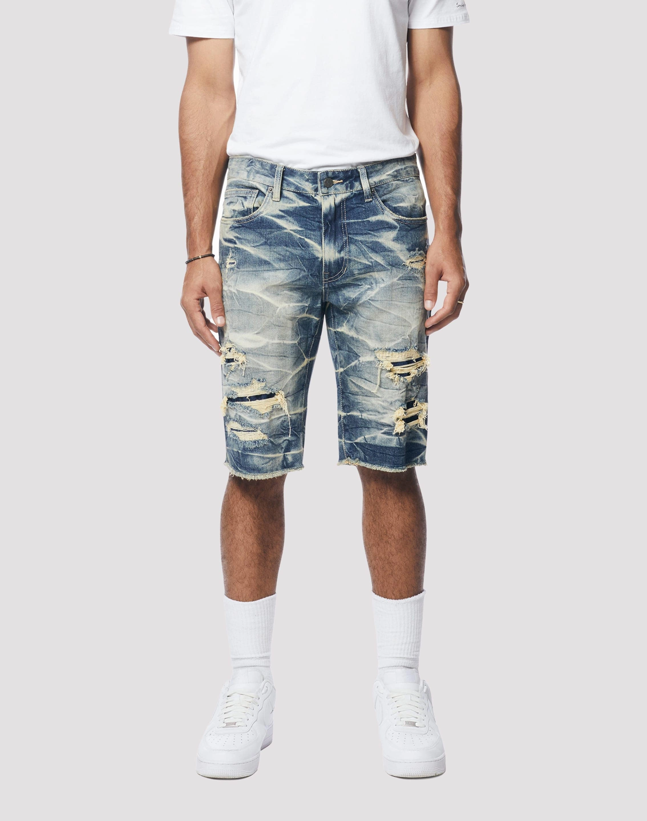 Fashion influencers' recommendations Grindhouse Westport Blue Essential Denim Shorts Hip - hop fashion