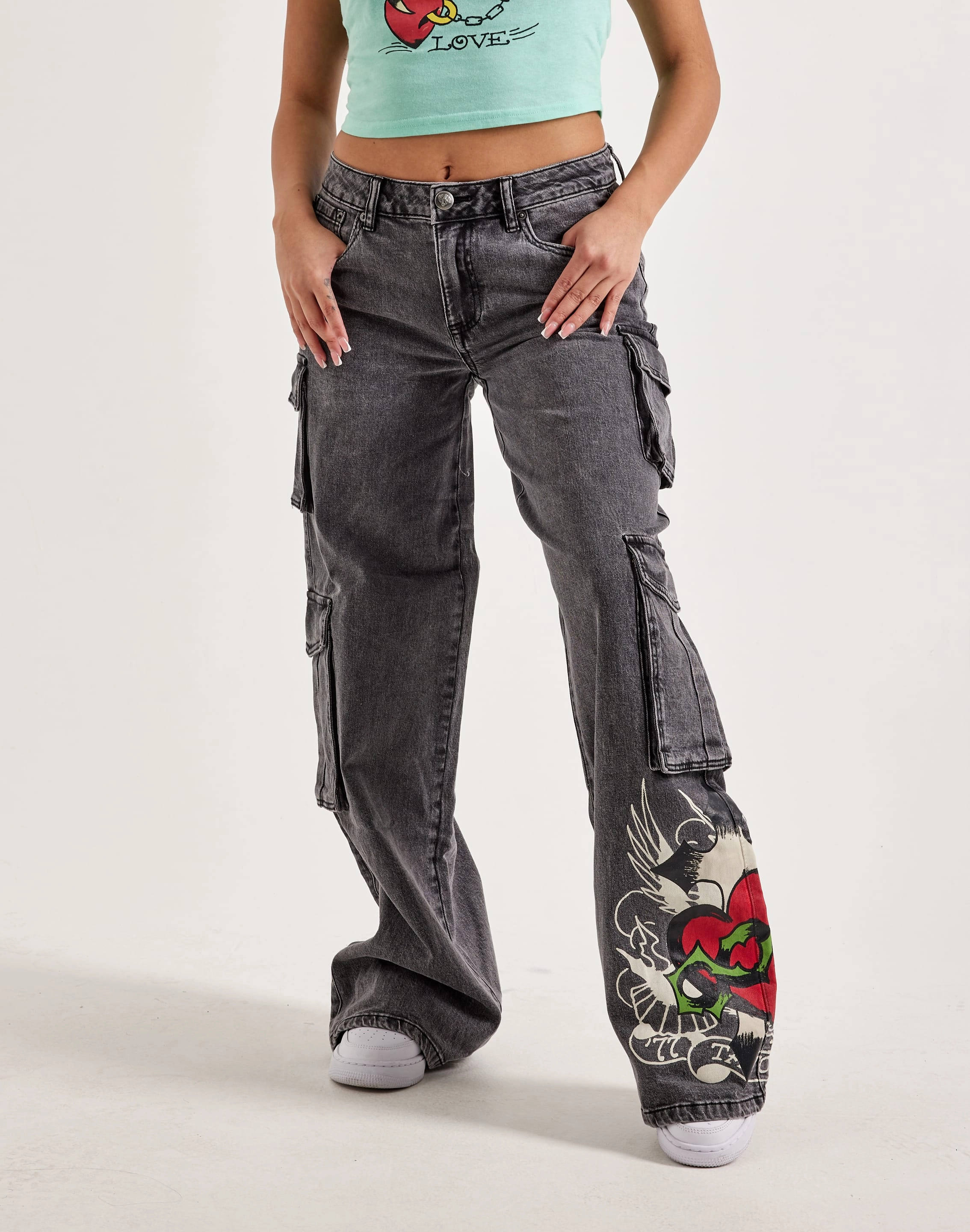 Ed Hardy Sacred Heart Cargo Jeans Apparel finds Wool - sourced fashion