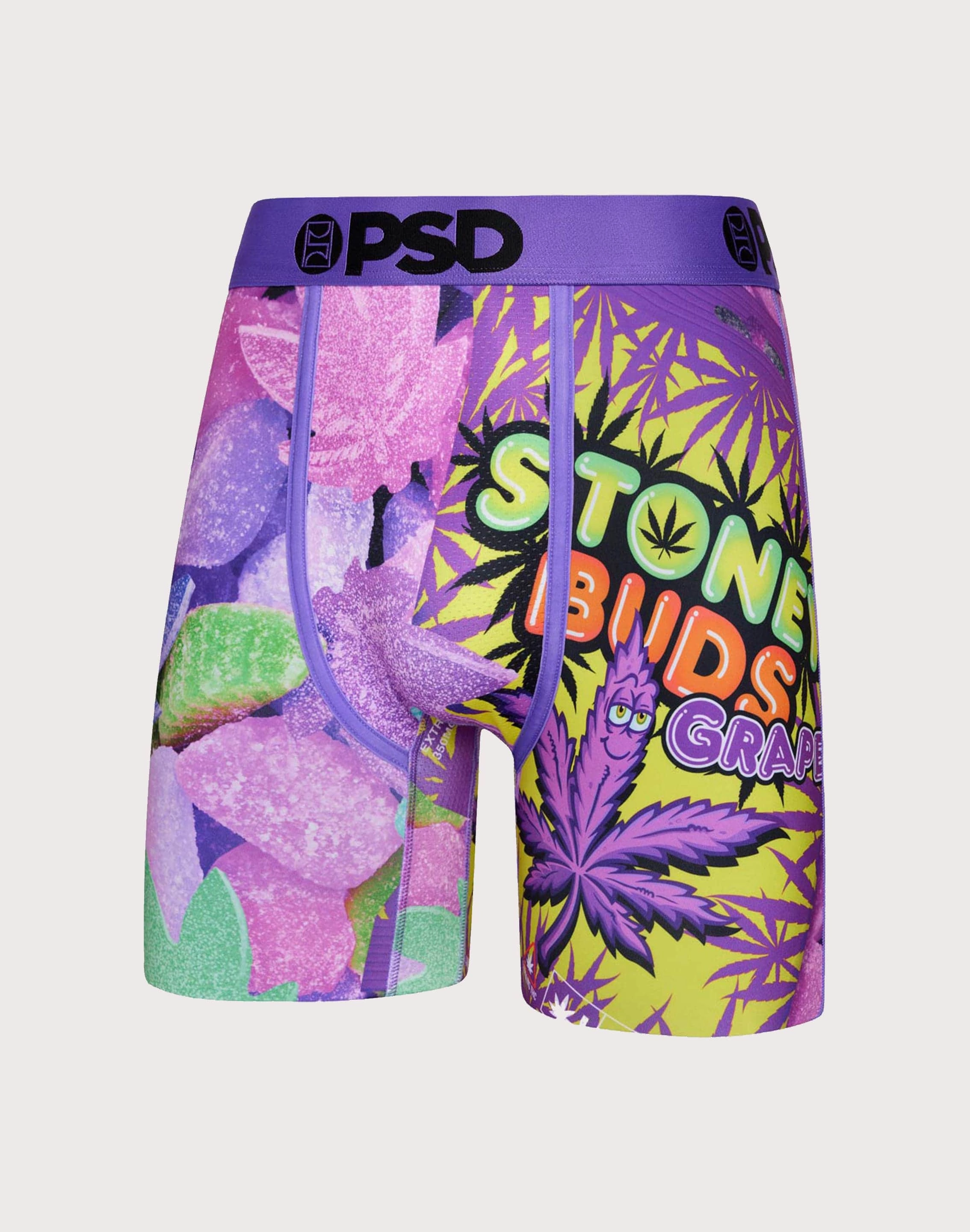 Psd Underwear Stoney Buds Grape Boxer Briefs Lace - detailed fashion Spandex - incorporated fashion