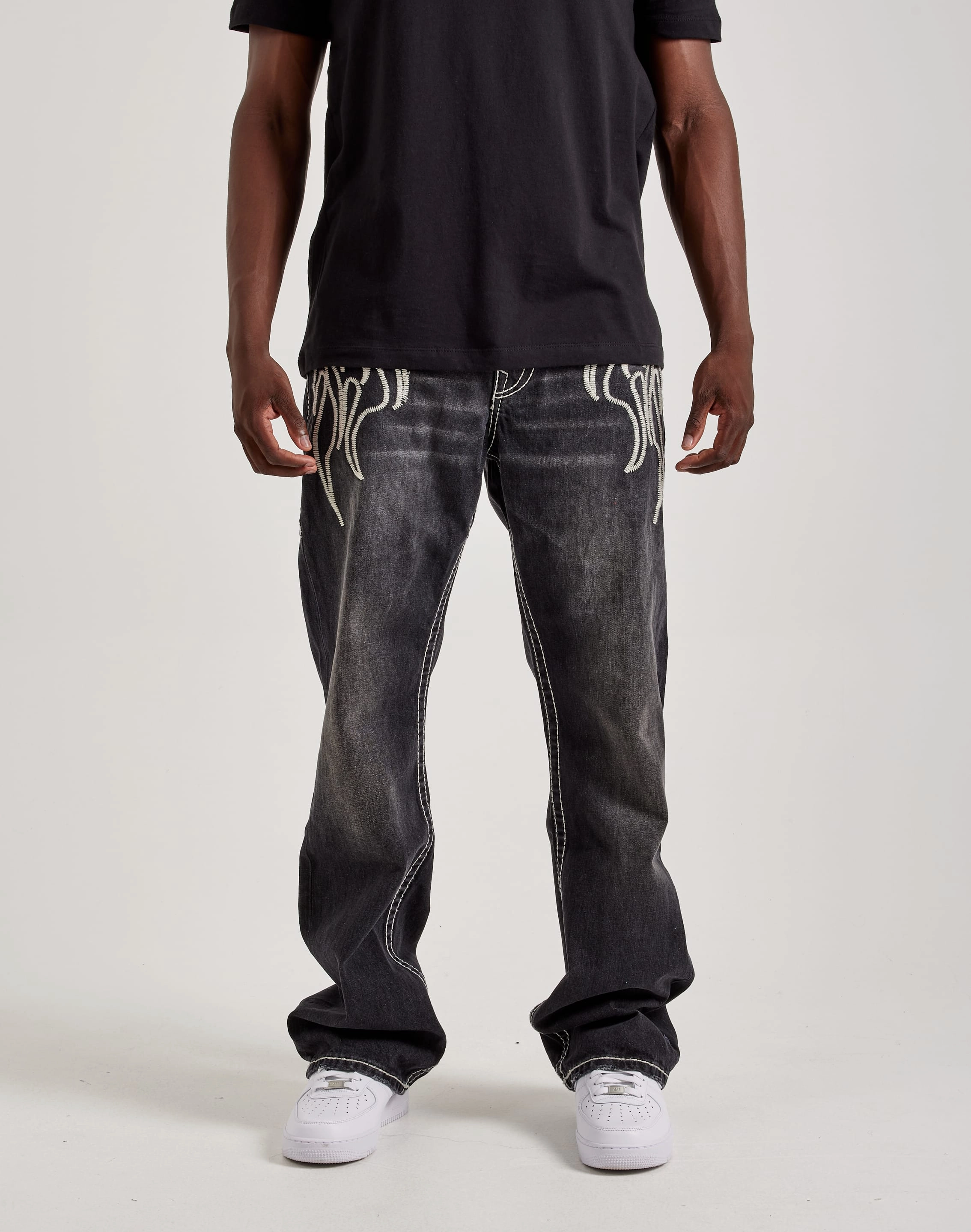 True Religion Bad Weather Big T Flame Billy Jeans Embroidered fashion Formal wear selections