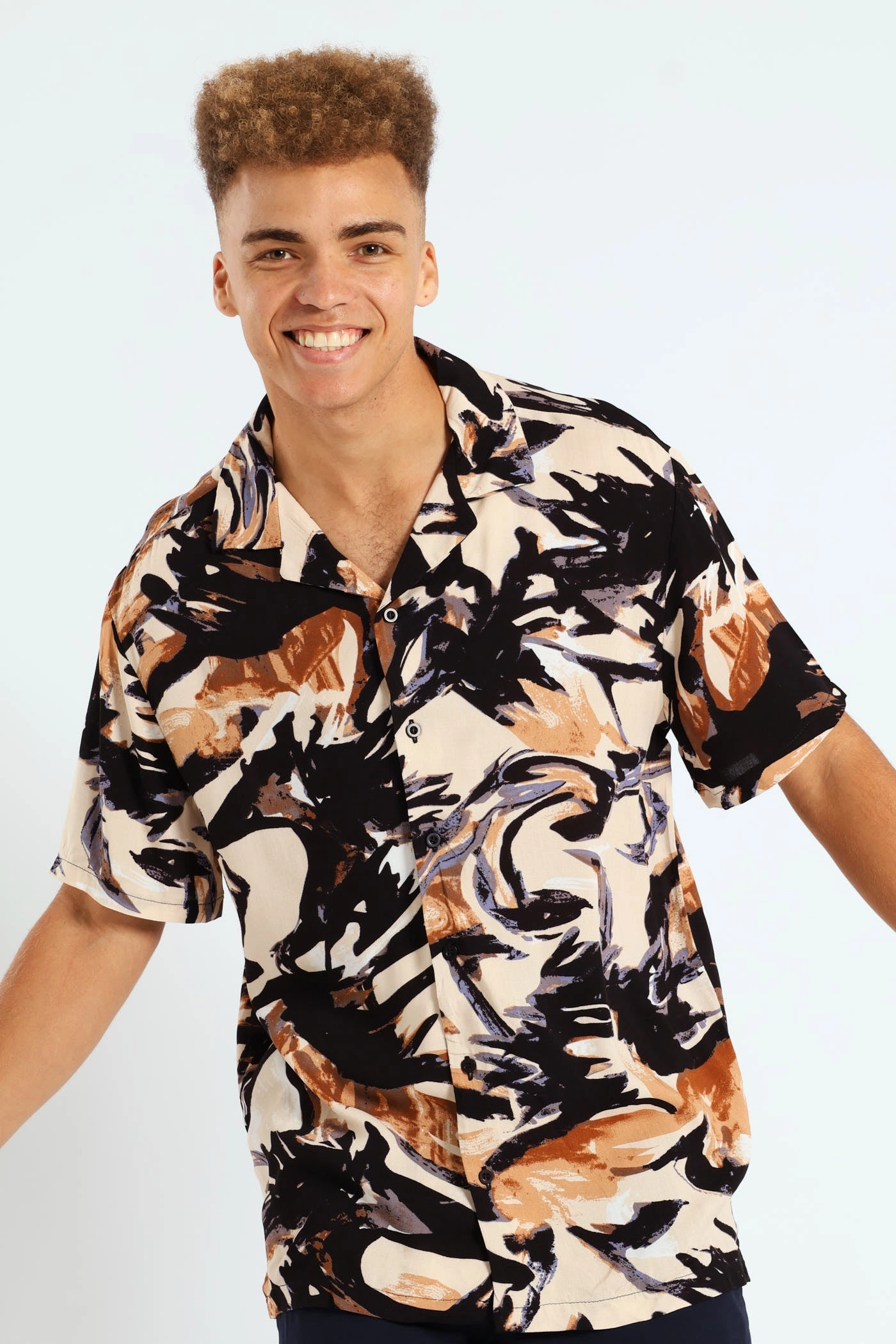Fashion inspiration Viscose Swirl Shirt - White Silk - fabric fashion
