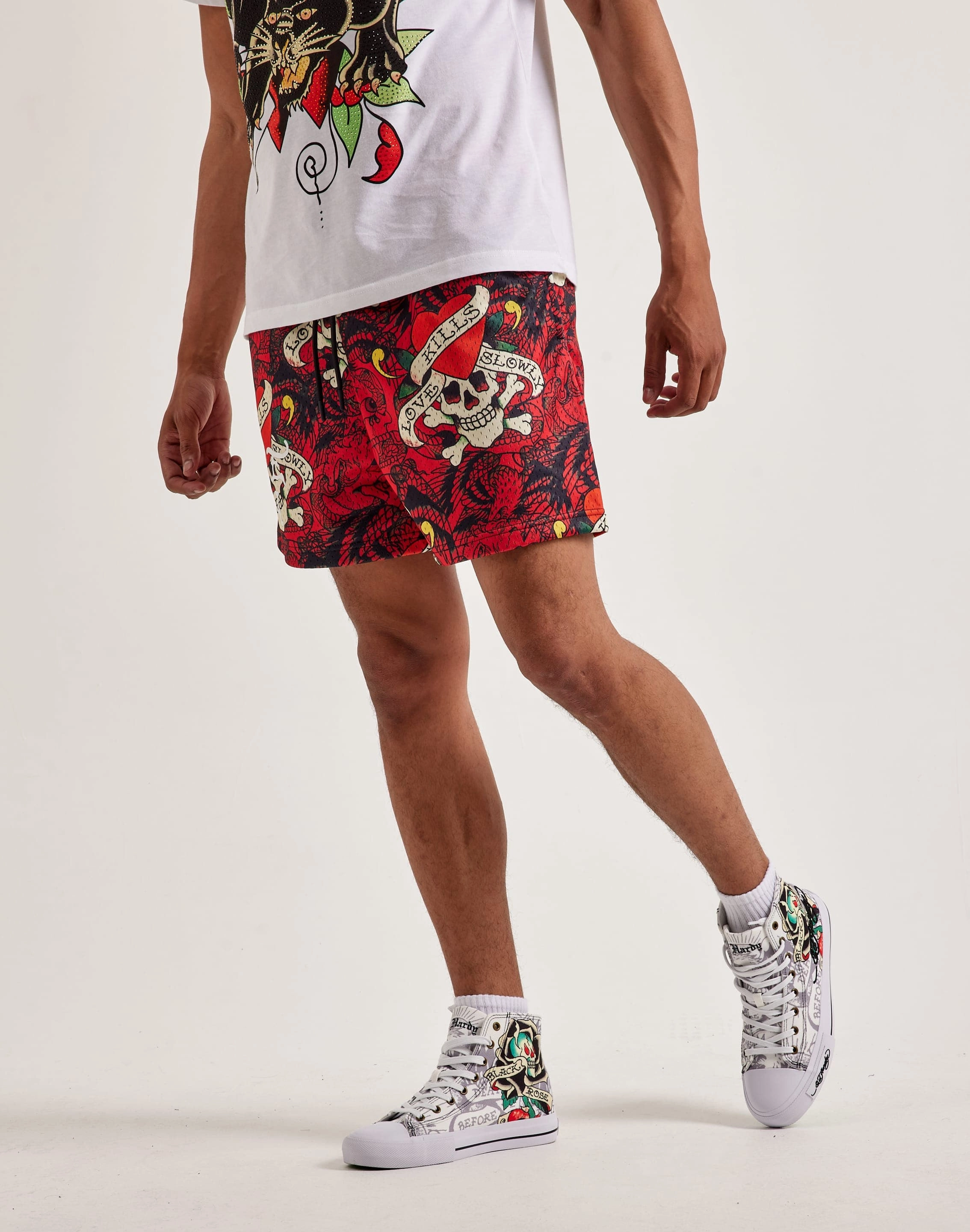 Fashion labels Ed Hardy Skull Mesh Shorts