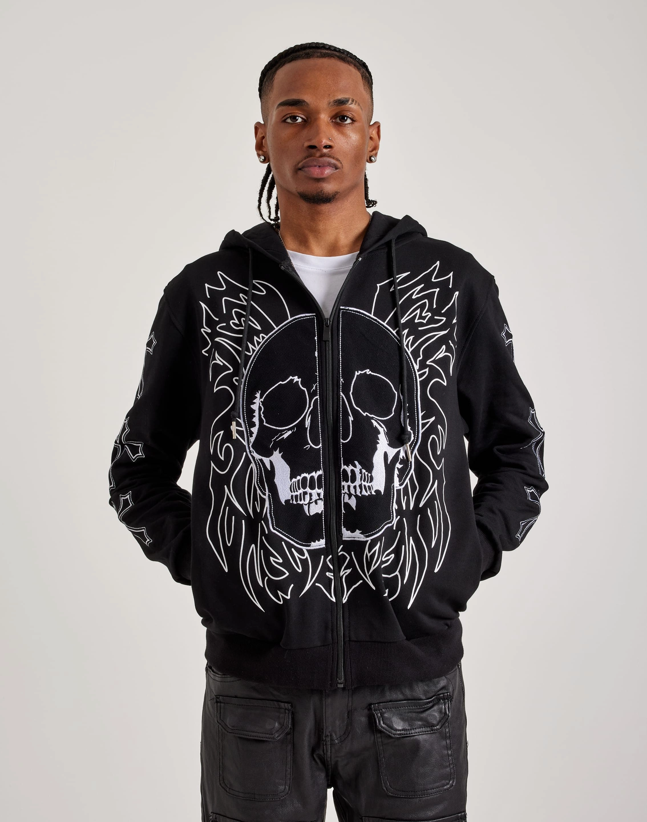 BKYS Skull Face Full-Zip Hoodie Fashion storage (wardrobes, hangers, etc.) Fashion technology