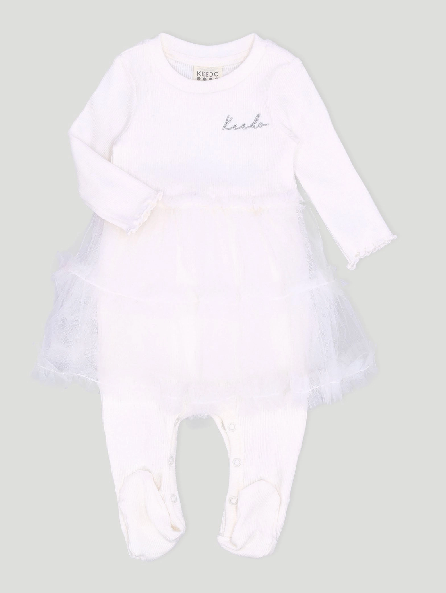Keedo Baby Girls Premium Cotton Lycra Dress With Tuille Runway fashion Apparel finds
