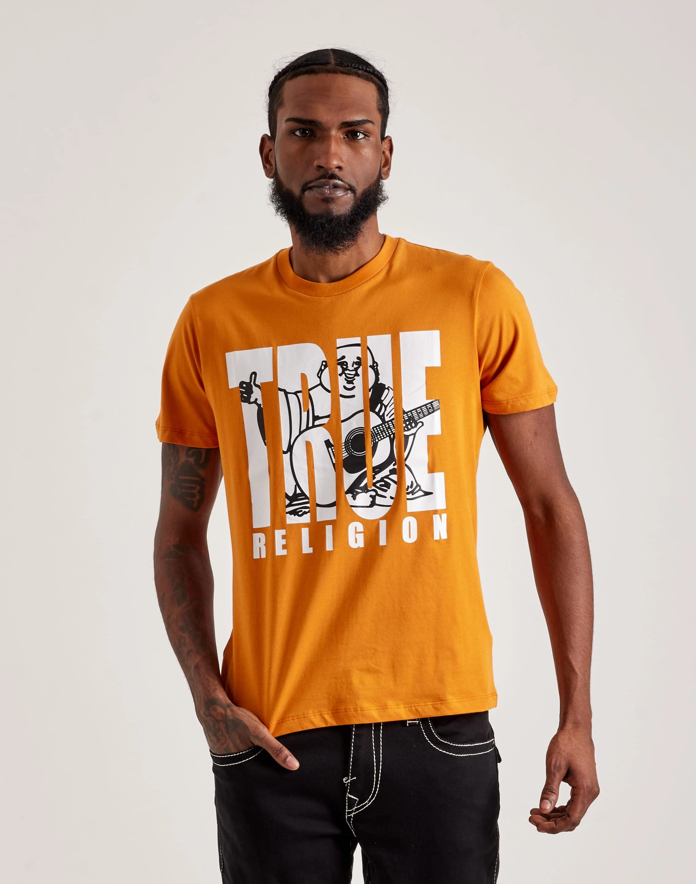 Fashion models True Religion Shadow Buddha Tee Designer fashion items
