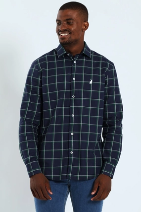 Fashion rental Farleigh Shirt - Navy Silk - fabric fashion
