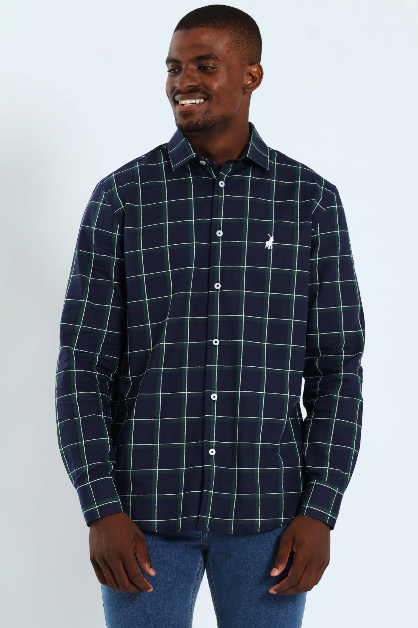 Fashion rental Farleigh Shirt - Navy Silk - fabric fashion