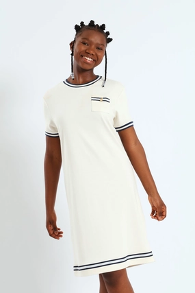 Fashion shows Girls Lily Casual Dress - Off White Organic fashion products