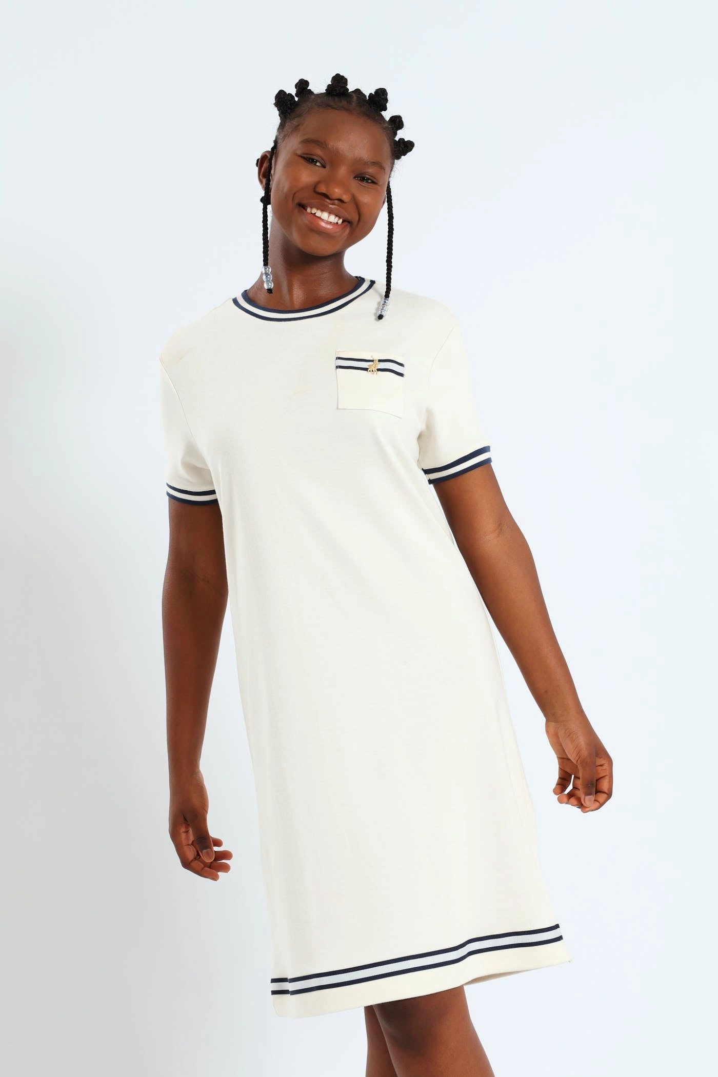Fashion shows Girls Lily Casual Dress - Off White Organic fashion products