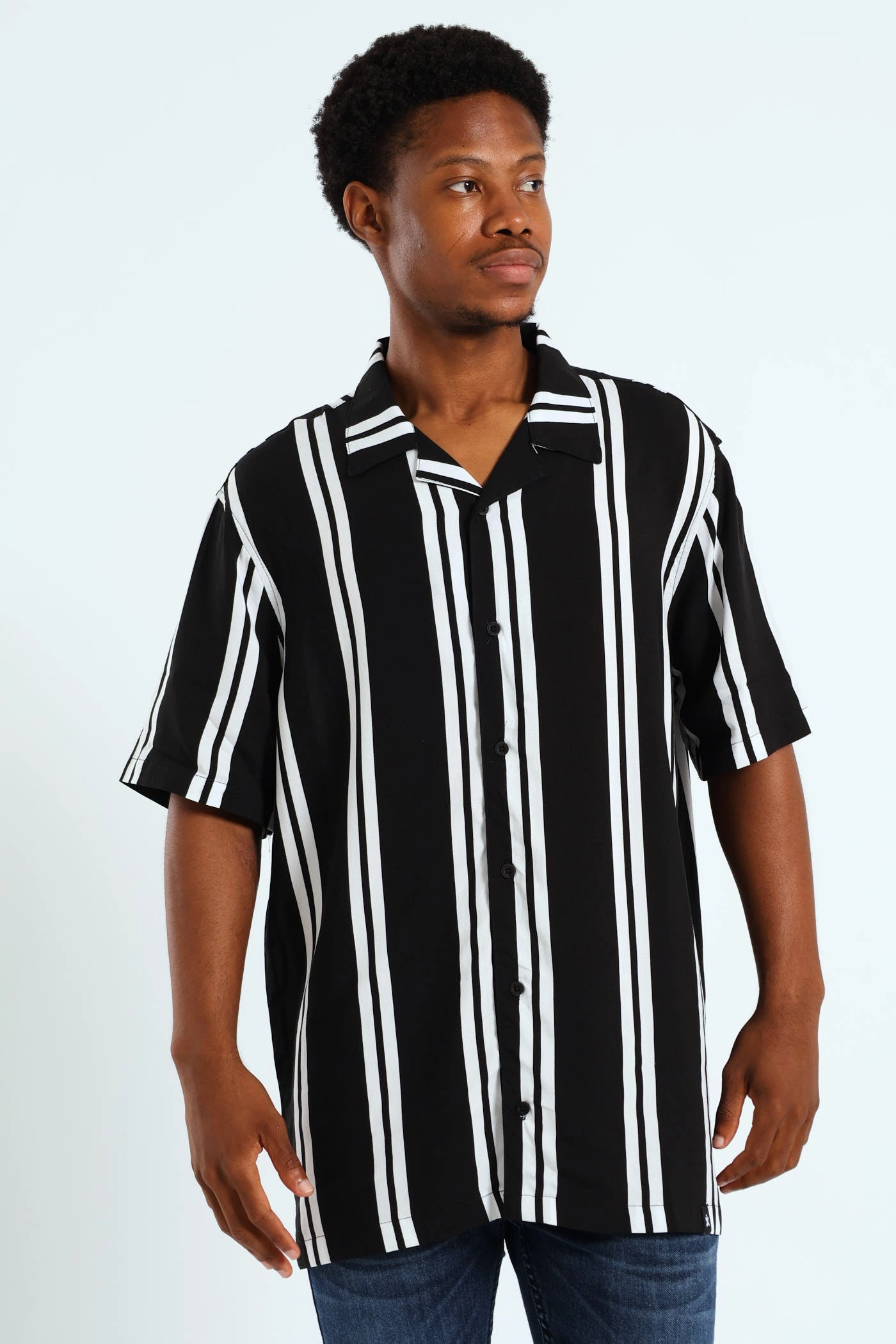 Stripe Viscose Shirt - Black Clearance fashion Luxury fashion items