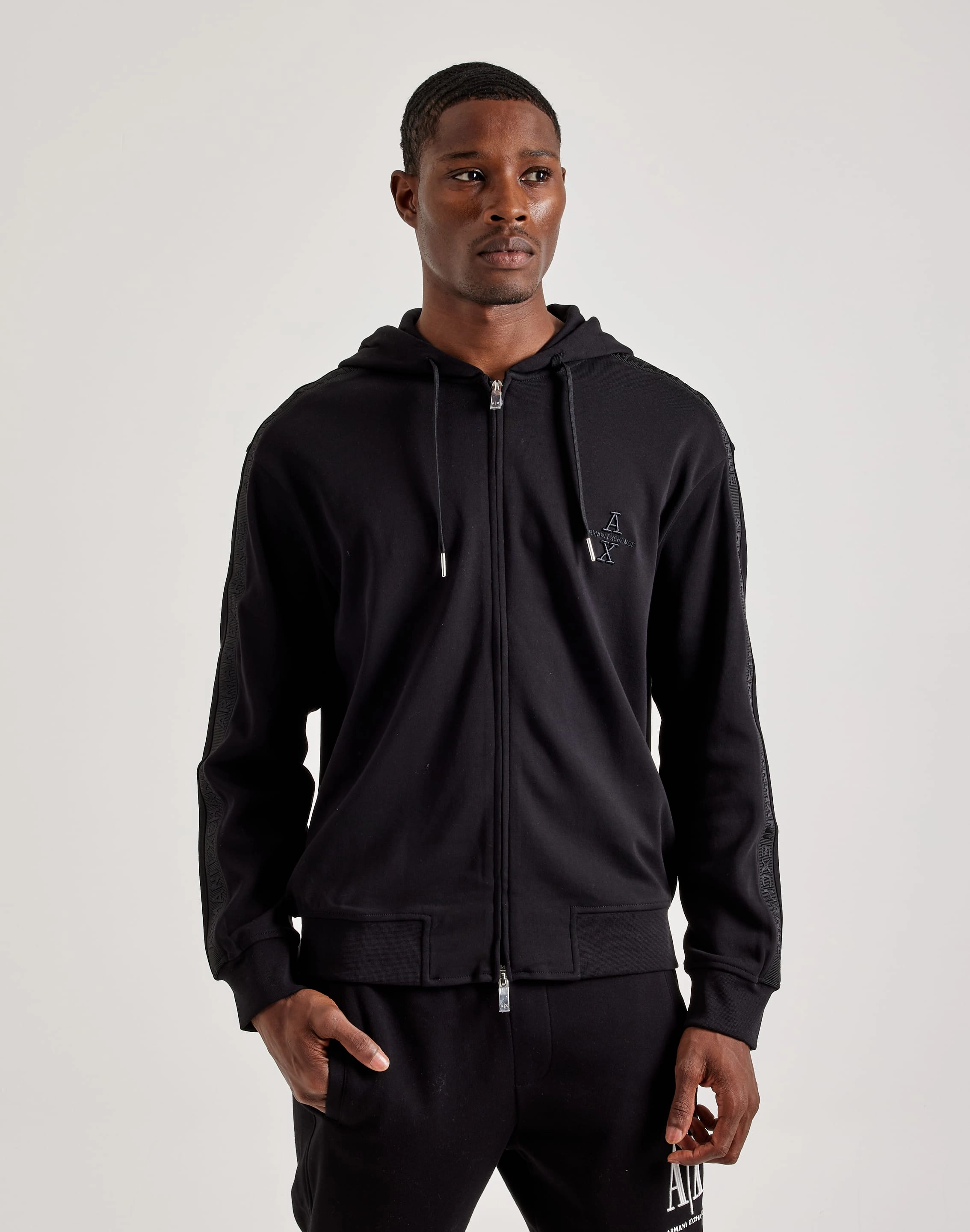 Fashion sizes Armani Exchange Logo Tape Hoodie Fashion customization