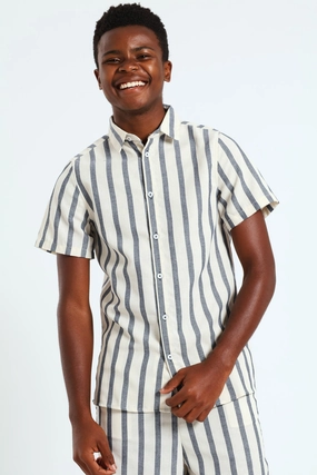 Fashion sizes Boys Textured Stretch Shirt - Navy Fashion inspiration