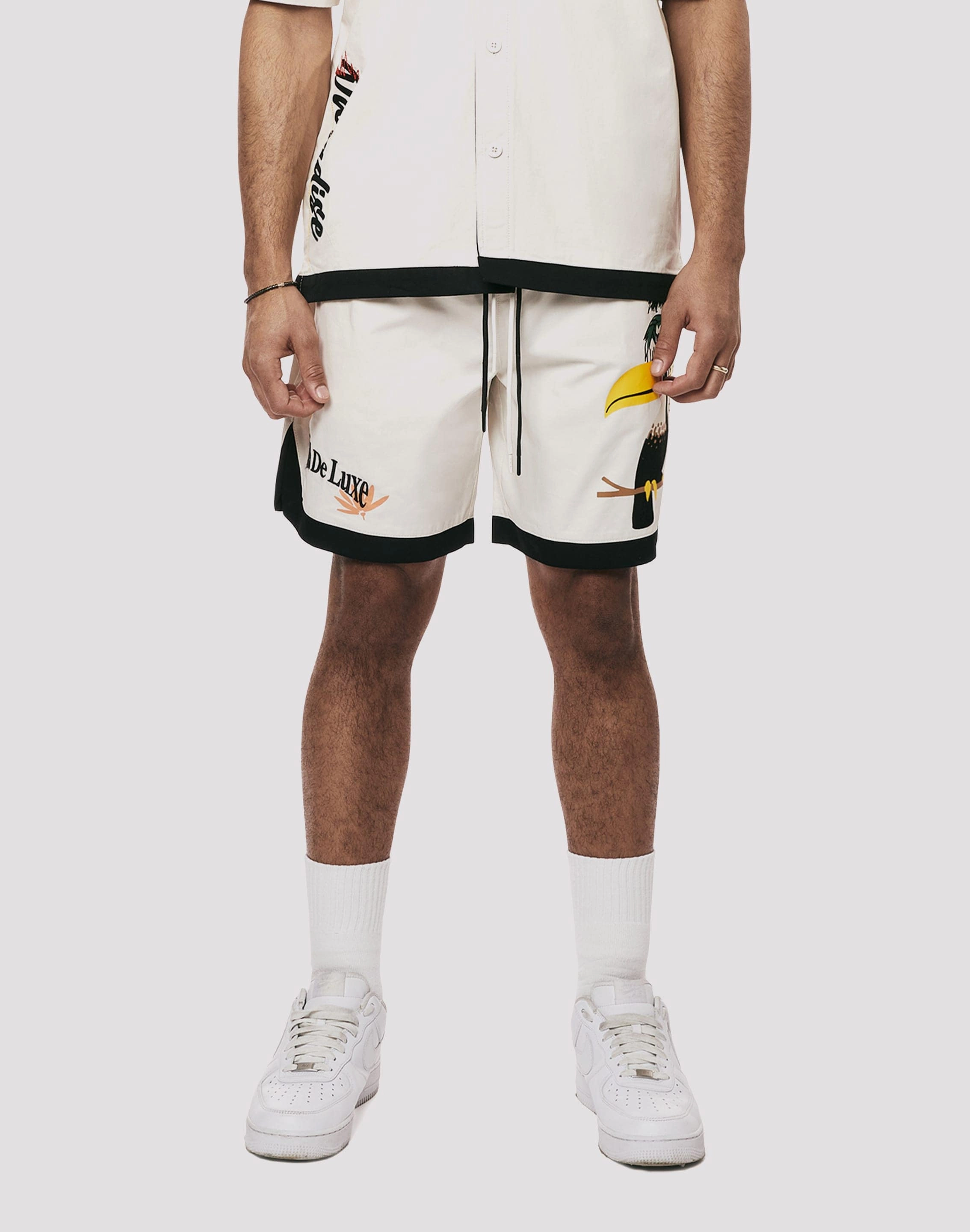 Fashion subscription services Grindhouse Parrot Resort Twill Chalk Short Leather - material fashion