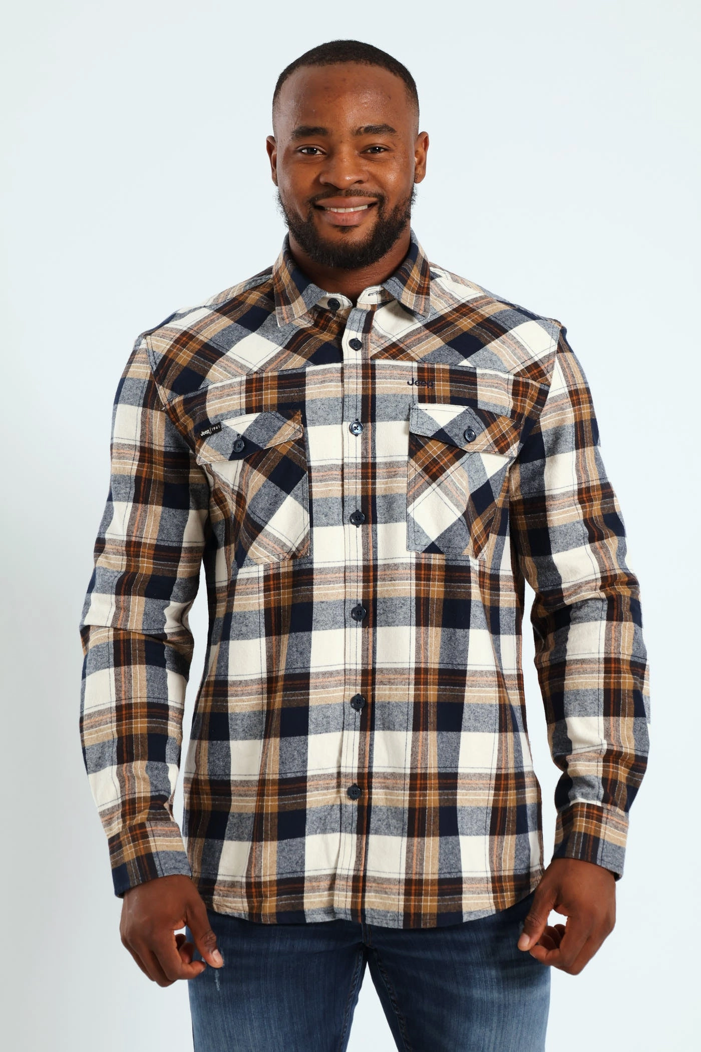 Fashion models Heavy Weight Flannel Shirt - Black Fashion photography