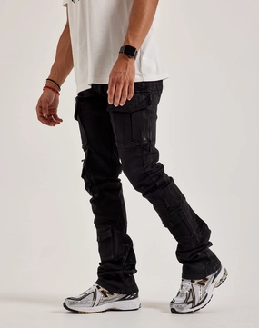 Fashion swaps Smoke Rise Stacked Flared Waxed Cargo Jeans Casual wear options