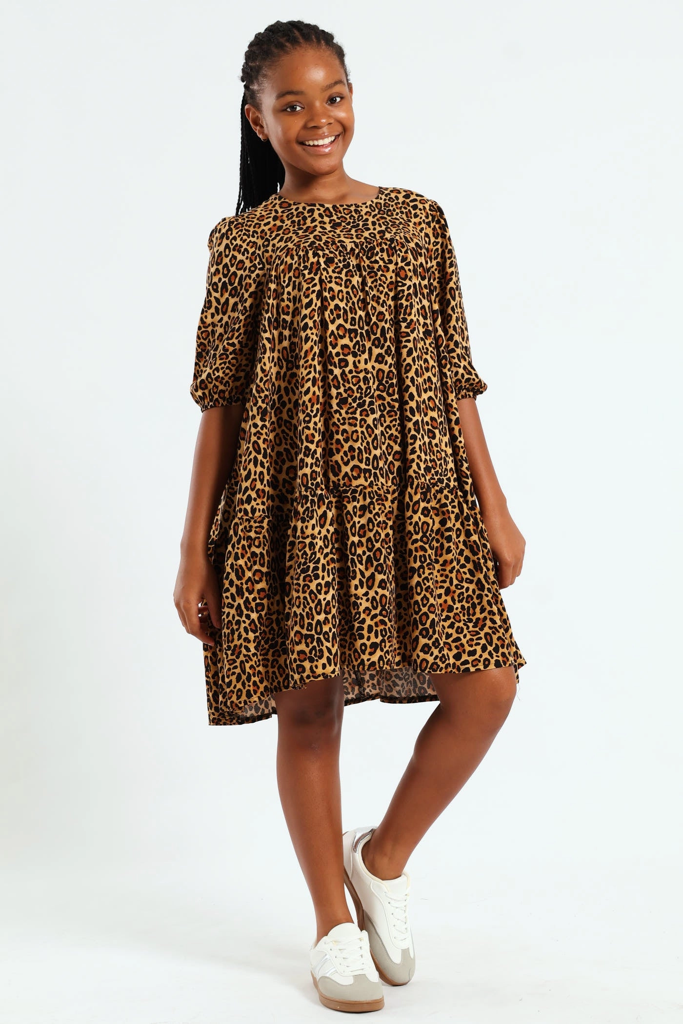 Girls Leopard Print Tiered Dress Quality apparel Fashion forecasting