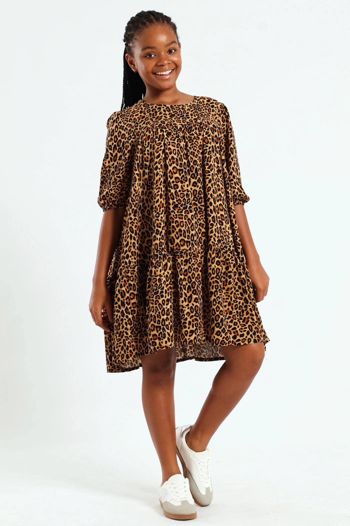 Girls Leopard Print Tiered Dress Fashion labels Fashion brands