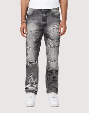 Fashion trends Grindhouse Straight Fit Rip N Repair Embossed Denim Jeans Outerwear options