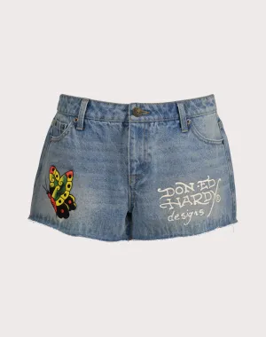 Fashionable options Ed Hardy BFly Denim Shorts Fashion rental
