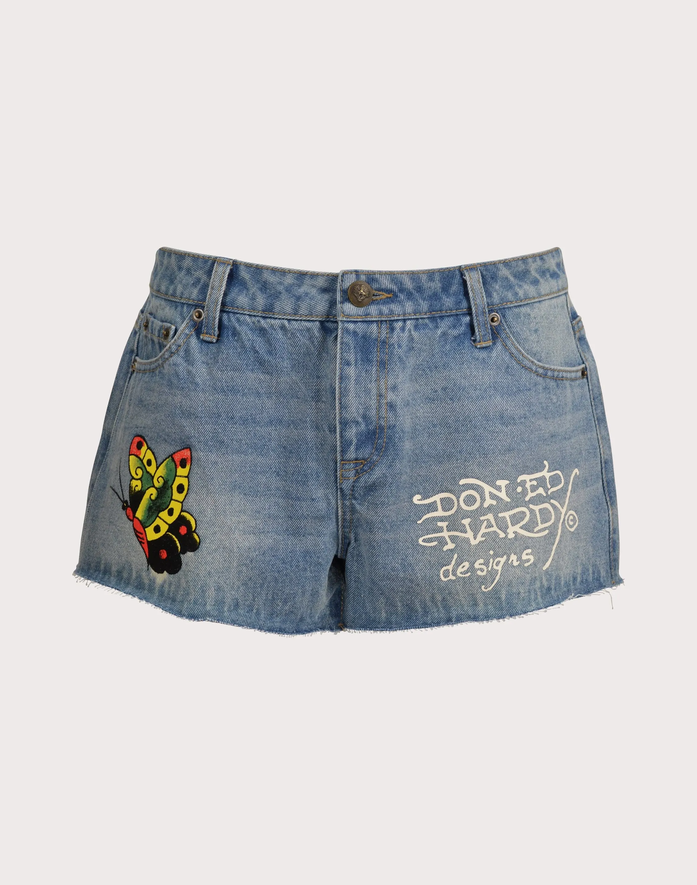 Fashionable options Ed Hardy BFly Denim Shorts Fashion rental