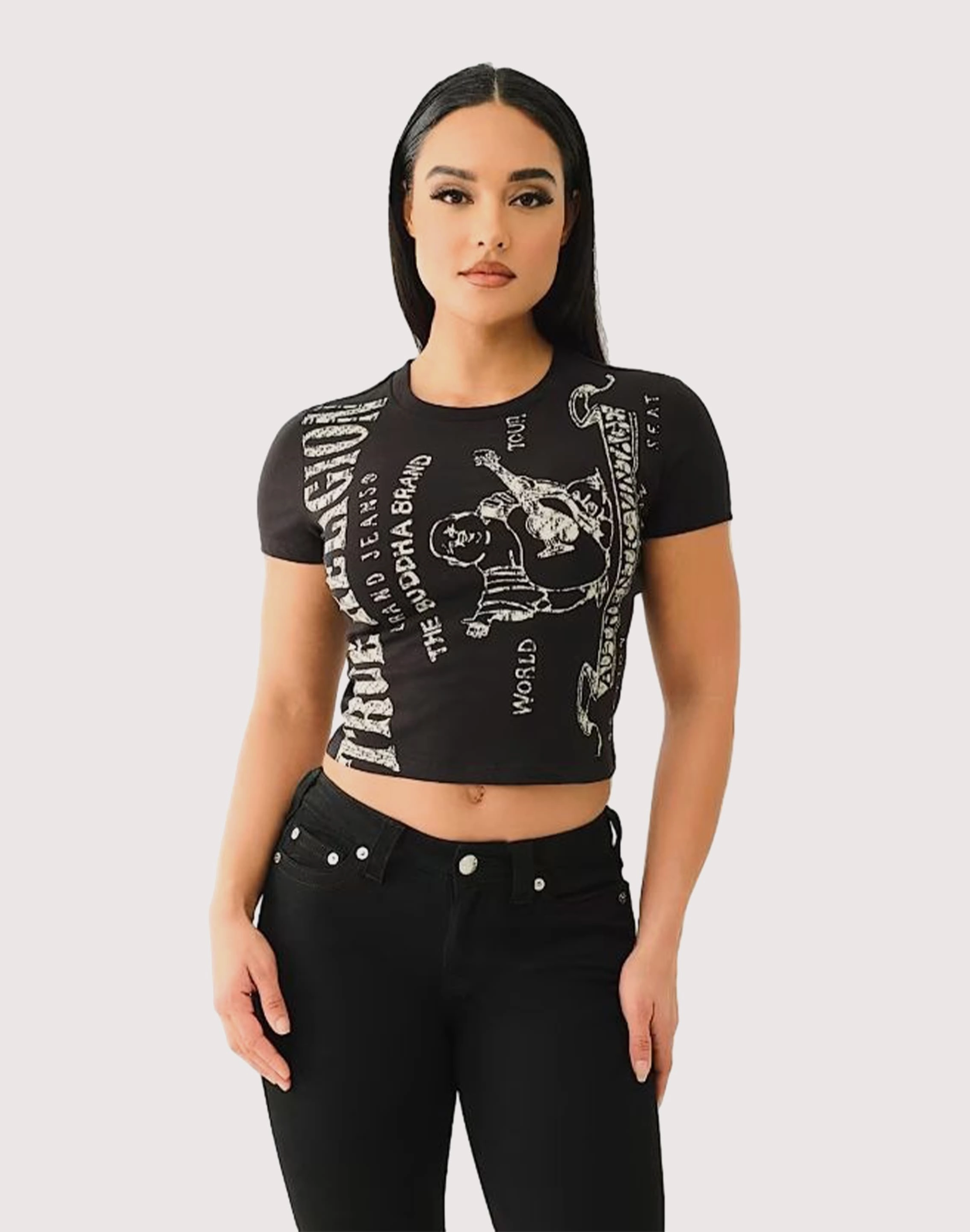 Fashionable options True Religion Heritage Logo Baby Tee Clothing assortments