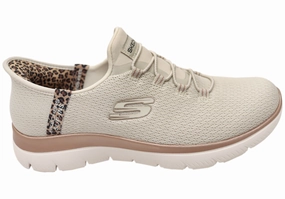 Flowers Skechers Womens Slip Ins Summits Leopard Chic Shoes Stylish Outfits