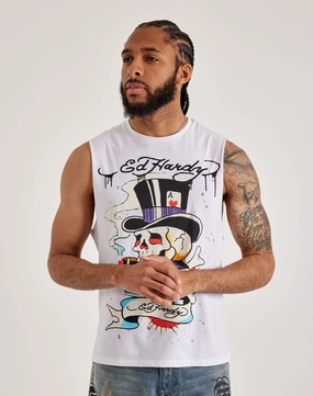 Formal wear selections Ed Hardy Skull Top Hat Sleeveless Tee Quality apparel