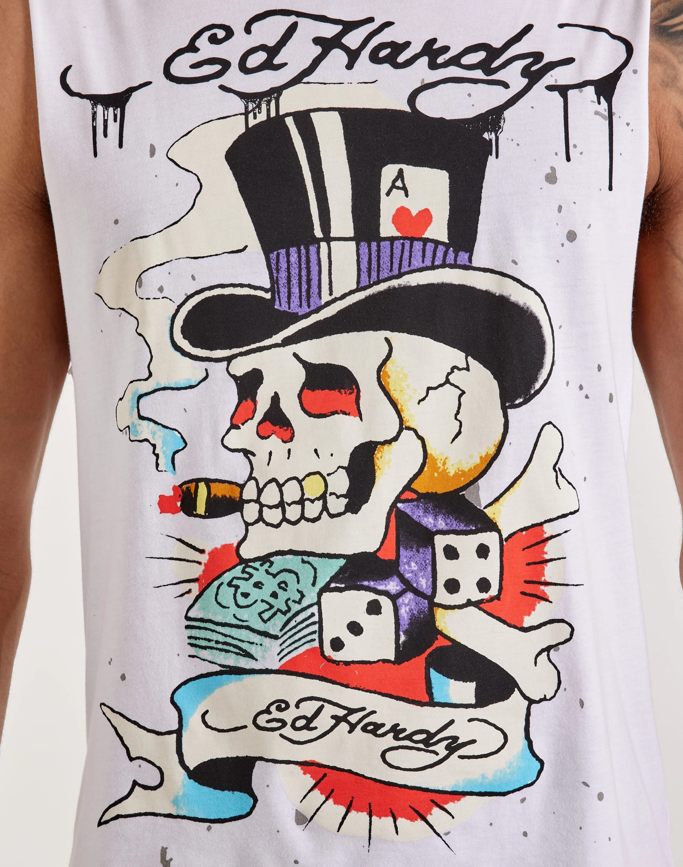 Formal wear selections Ed Hardy Skull Top Hat Sleeveless Tee