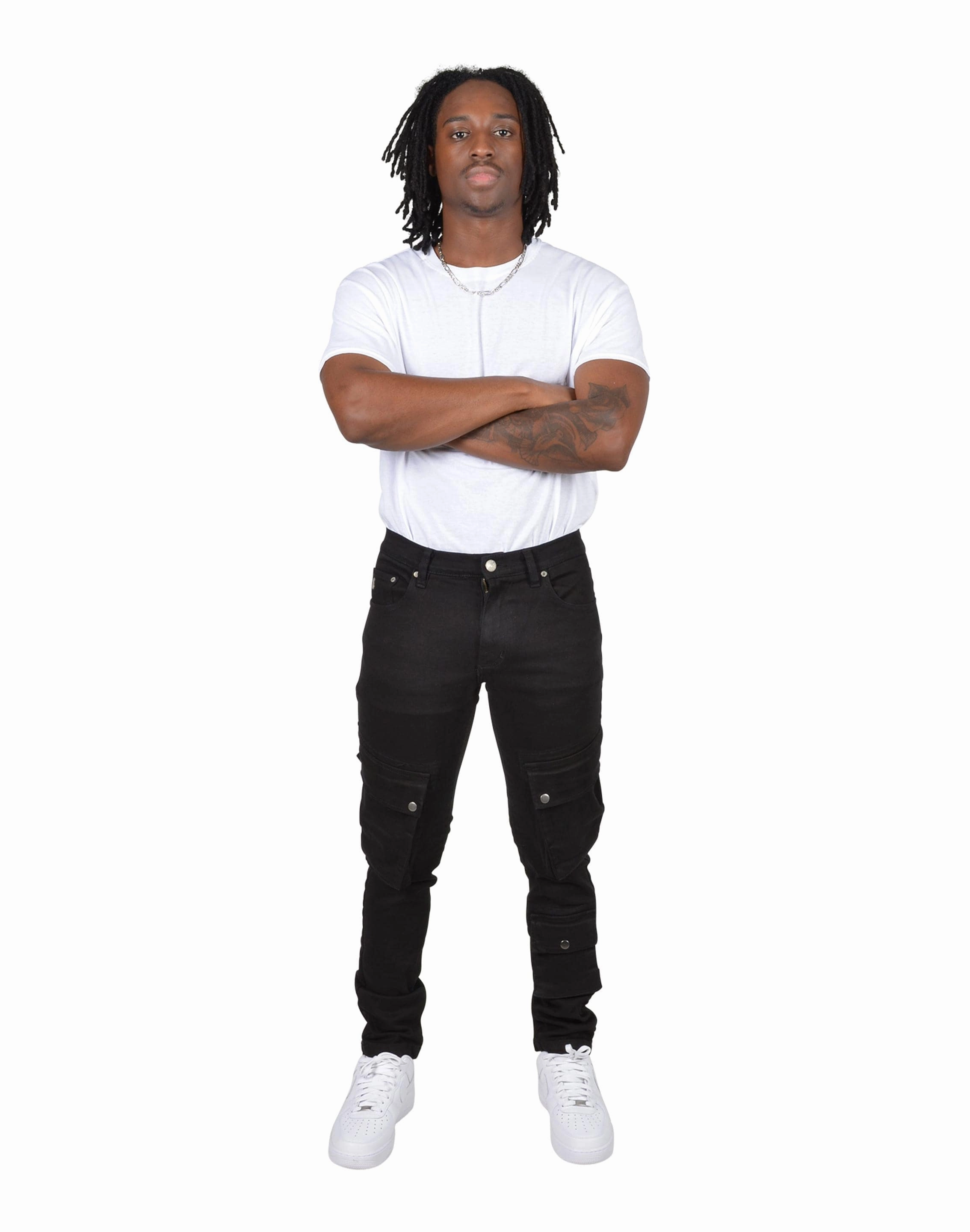 Grindhouse Side Cargo Multi Pocket Denim Jeans Fashion collections Free shipping offers