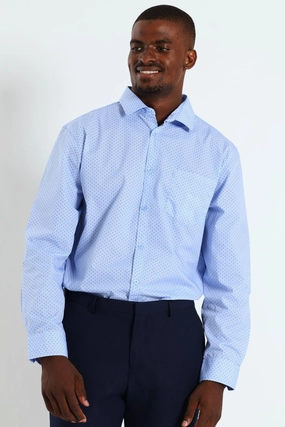 Geo Spot Shirt - Blue/Black Silk - fabric fashion Fashion photography