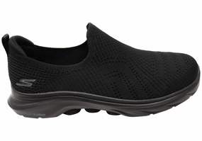 Gift Wrapping Skechers Womens GOwalk 7 Amina Comfortable Black Slip On Shoes Beauty Products