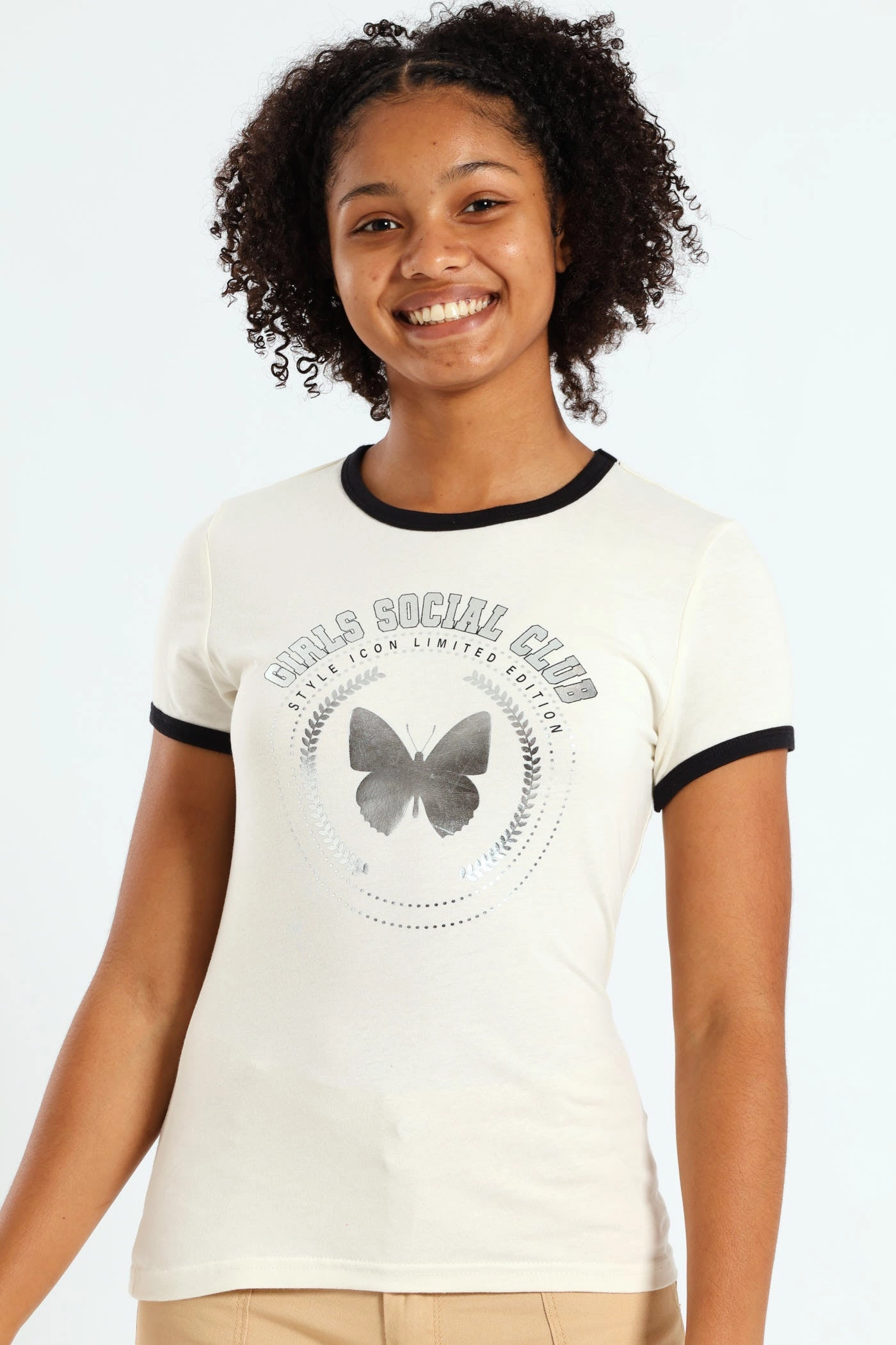 Girls Club Tee - Cream
