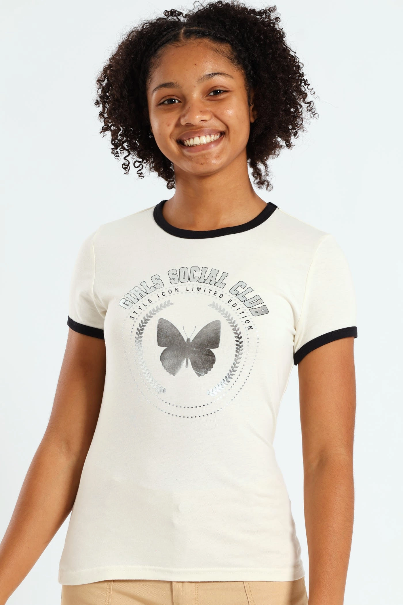 Girls Club Tee - Cream