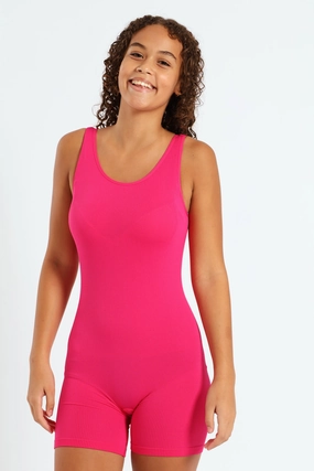 Girls Seamless Leotard - Cerise Fashion photography Upcycled fashion