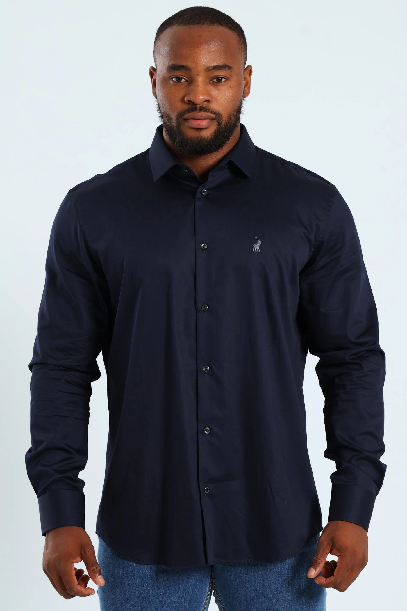 Greig Shirt - Navy Suede - finished fashion Lingerie and intimates