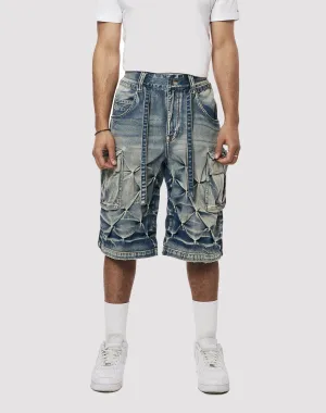 Grindhouse Diamond Pinch Cargo Blue Denim Shorts Fashion advice Clothing prices