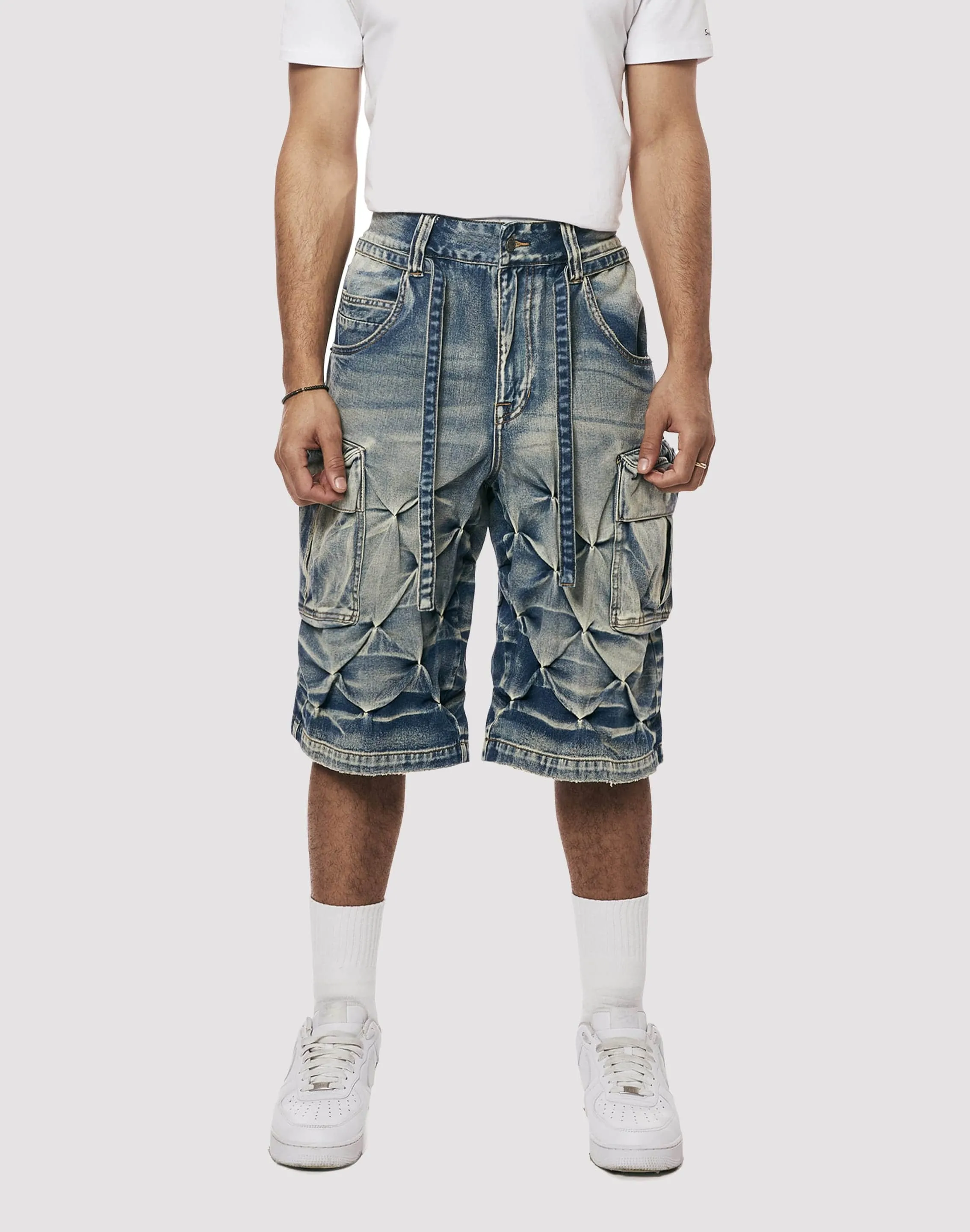 Grindhouse Diamond Pinch Cargo Blue Denim Shorts Fashion advice Clothing prices
