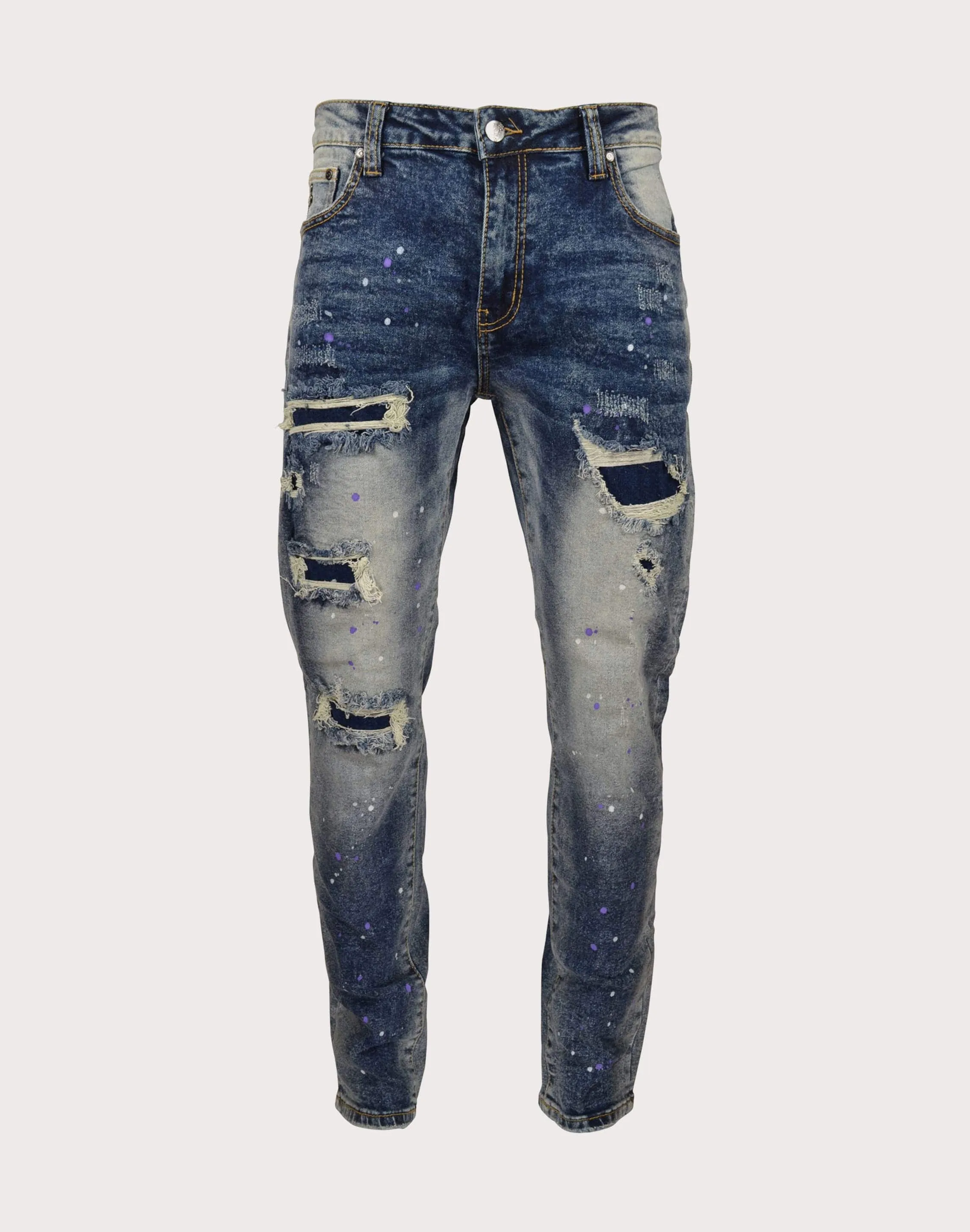 Grindhouse Rips With Backing Slim Fit Jeans Beaded fashion items Patterned fashion (floral, stripes, etc.)