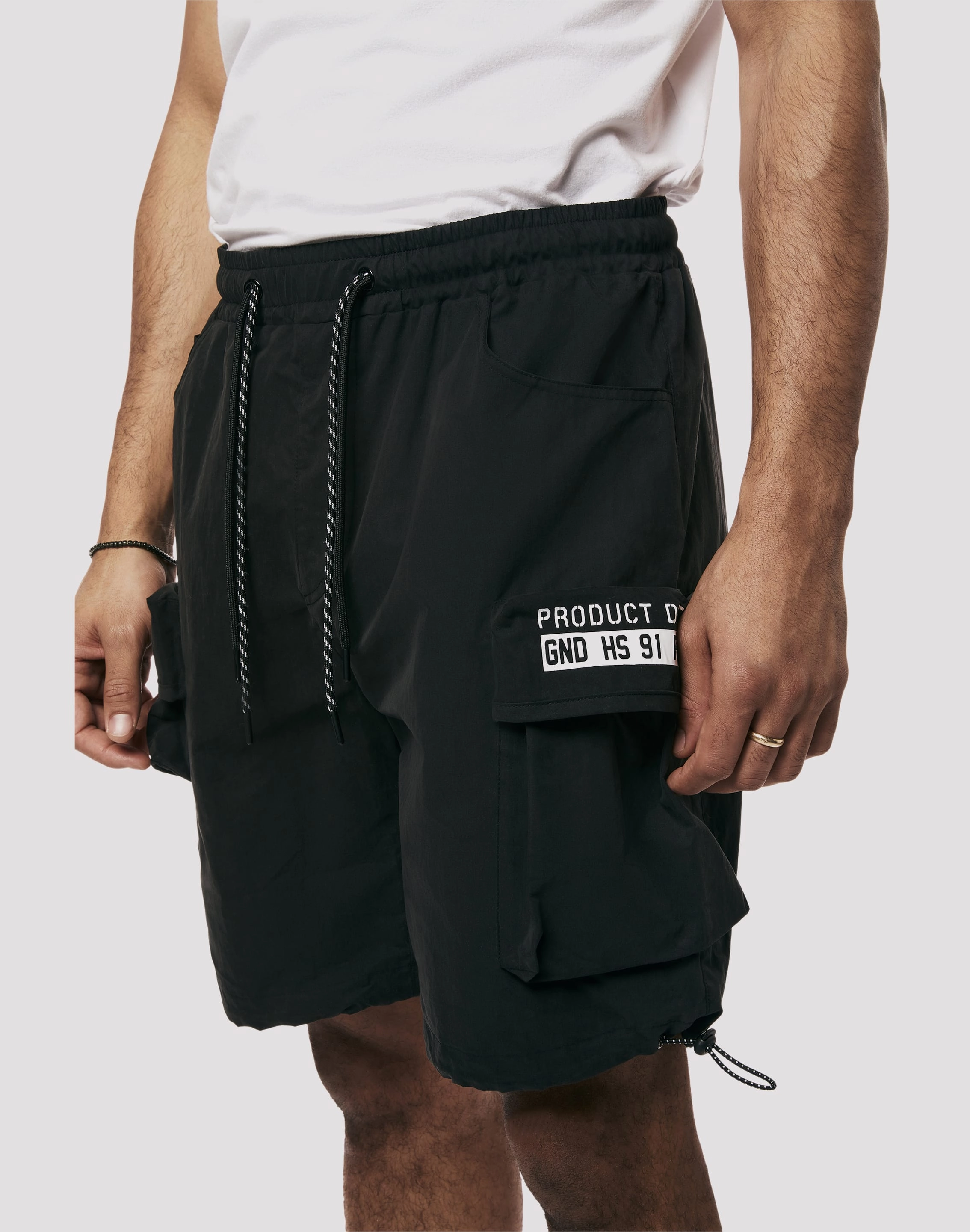 Grindhouse Nylon Cargo Black Shorts Denim products