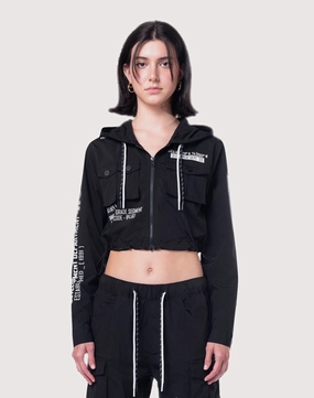 Grindhouse Nylon Cropped Jacket Fashion sizes Spandex - incorporated fashion