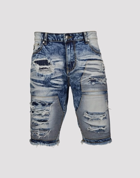 Grindhouse Rip N Repair Stitched Blue Short Fashionable goods Party wear