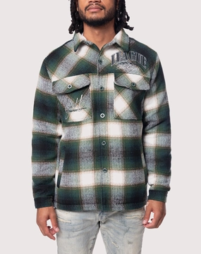Grindhouse Spruce Green Plaid Shacket Fashion on sale Upcycled fashion