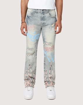 Grindhouse Straight Fit Flame Mechanical Denim Jeans Classic fashion pieces Quality apparel