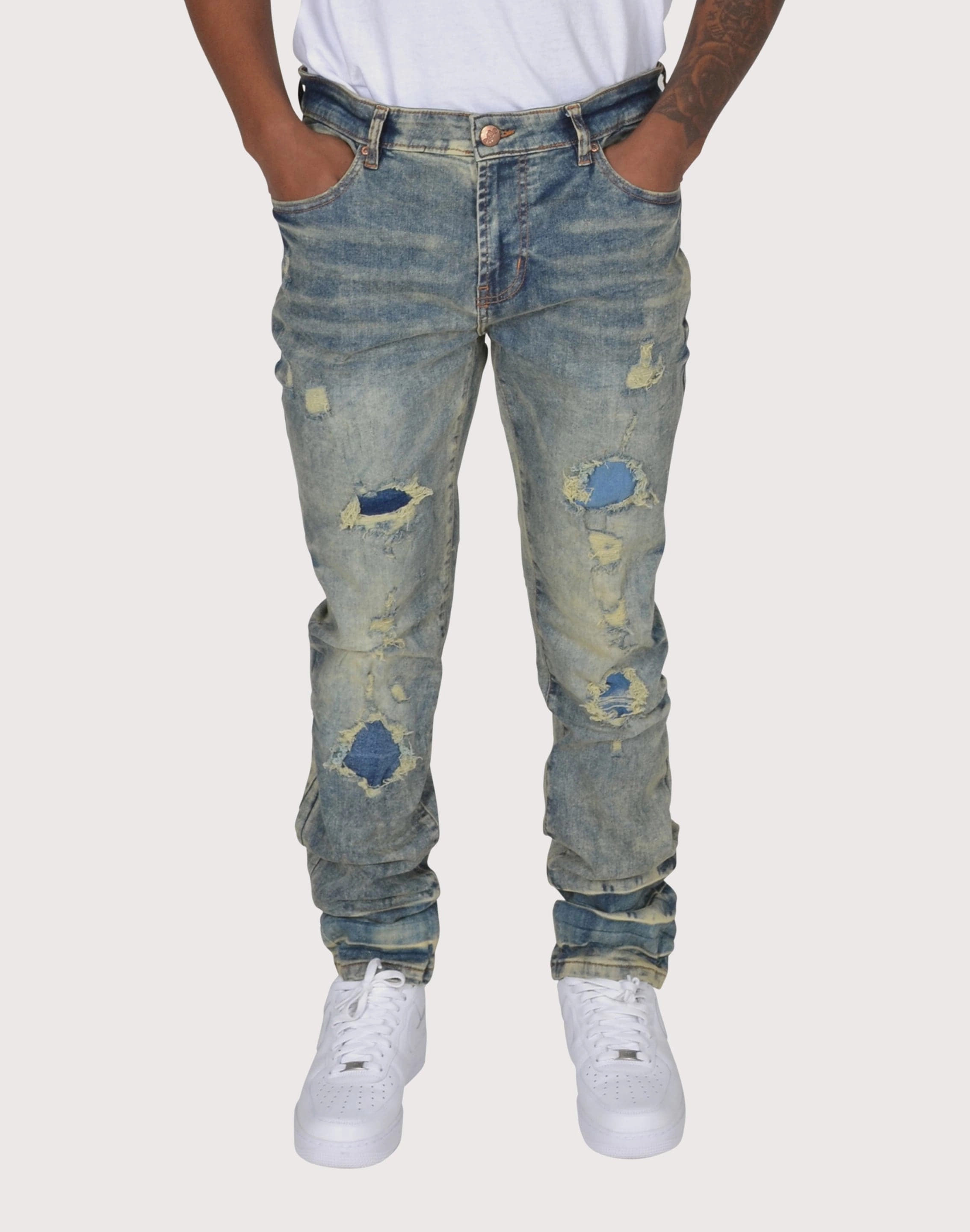 Clothing and accessories Grindhouse Vintage Heavy Rip N Repair Jeans Nylon - included fashion