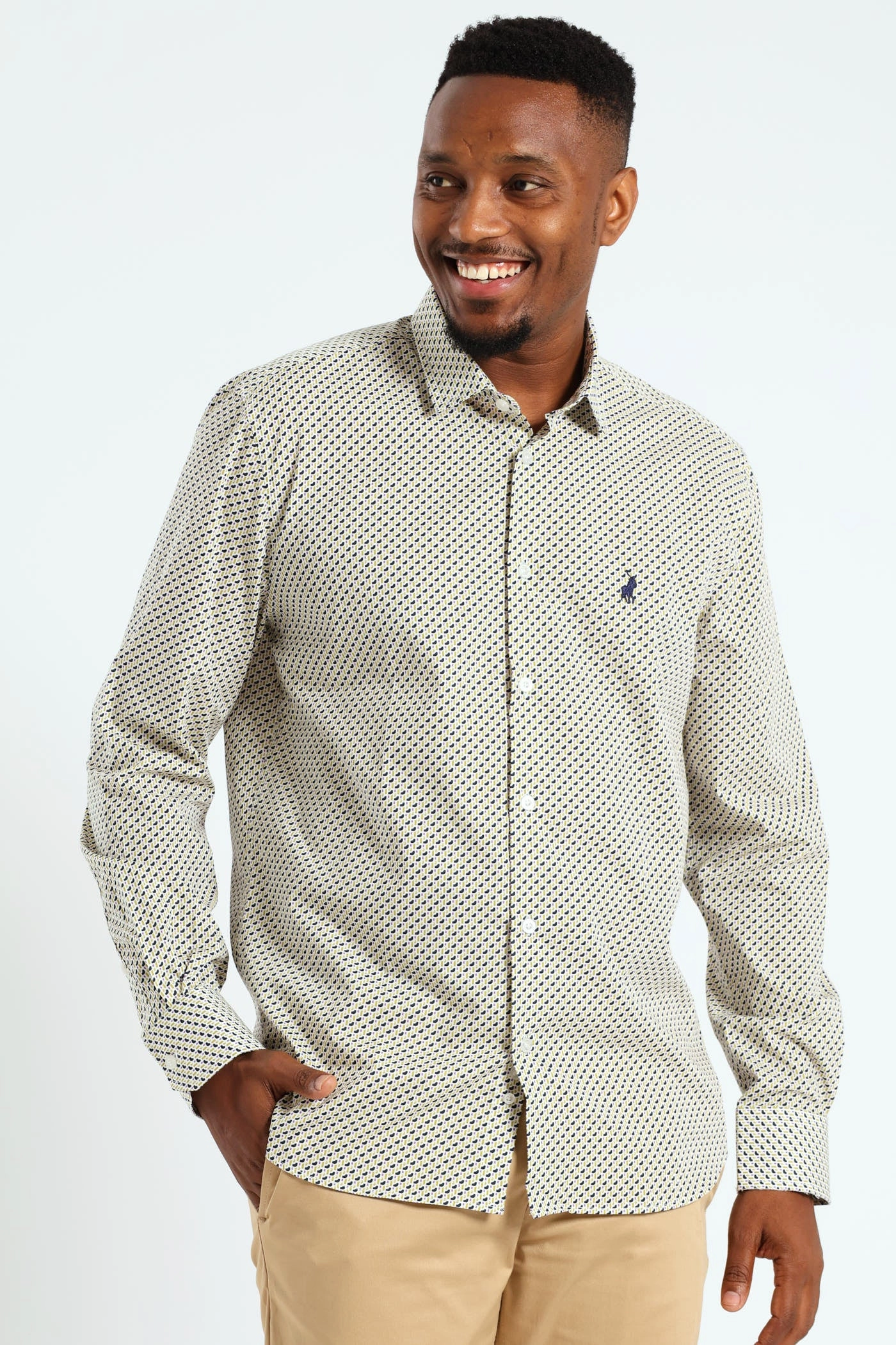 High - end fashion Thebe Dot Printed Long Sleeve Shirt - Blue Fashion trends